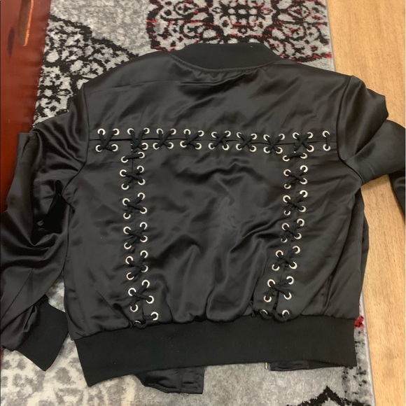 Black Bomber jacket seek the Label Eyelet Small - Picture 2 of 6